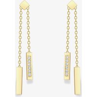 18ct Yellow Gold 0.04ct Diamond Set Barrell Drop Earrings 120225148820