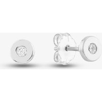 9ct White Gold Cubic Zirconia Rubover Stud Earrings SE551