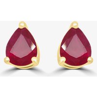 Gold Impression 9ct Yellow Gold 0.78ct Pear Cut Ruby Stud Earrings WWW2084