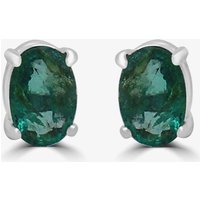 Gold Impression 9ct White Gold 0.52ct Oval Cut Emerald Stud Earrings WWW364
