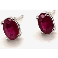 Gold Impression 9ct White Gold 1.93ct Oval Cut Ruby Stud Earrings WWW381
