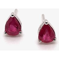 Gold Impression 9ct White Gold 0.77ct Pear Cut Ruby Stud Earrings WWW433