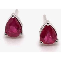 Gold Impression 9ct White Gold 0.56ct Pear Cut Ruby Stud Earrings WWW816