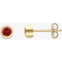 Gold Impression 9ct Yellow Gold Round Garnet Stud Earrings 120325147568
