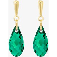 9ct Yellow Gold Green Crystal Dropper Earrings 1.58.0045