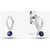 9ct White Gold Sapphire Freshwater Pearl Dropper Earrings GE2131