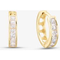 9ct Yellow Gold 11mm Crystal Huggie Hoop Earrings 1.57.9699