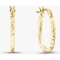9ct Yellow Gold Diamond Cut Oval Creole Earrings 1.51.3136