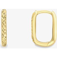Gold Classic 9ct Yellow Gold Diamond Cut Square Curve Hoop Earrings 120525147611