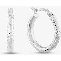 9ct White Gold Diamond-cut Creole Earrings 5.51.1902