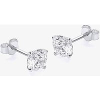 9ct White Gold 6mm Round Cubic Zirconia Stud Earrings 5.58.4979