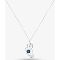 Sterling Silver Round Blue Topaz Pendant P4844T N2323