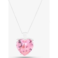 Sterling Silver 15mm Pink Crystal Heart Pendant 8.62.5642