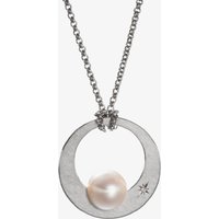 Eva Strepp Alma Silver and Freshwater Pearl Open Circle Necklace ALMA FRESHWATER