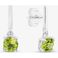 Sterling Silver Green Peridot Dropper Earrings E6486G