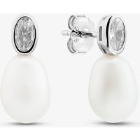 The Jewel Hut Enjoy 46% Discount on Sterling Silver Pearl Oval Drop Earrings EOW70250FW