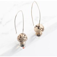 Silver Crystal Mushroom Dropper Earrings E13