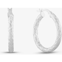 Sterling Silver 25mm Diamond-Cut Hoop Earrings 8.51.0949