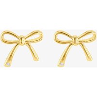 LUXE Silver Gold Plated Diamond Bow Stud Earrings 8.59.1893