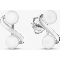 The Jewel Hut Get 51% Discount on Sterling Silver Double Pearl Infinity Earrings EOW70226FW