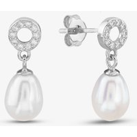 Sterling Silver 7-7.5mm Freshwater Pearl Dropper Earrings EOW70063FW