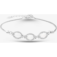 The Jewel Hut 49% Discount on Sterling Silver Triple Link Bracelet with Pearl Zirconia