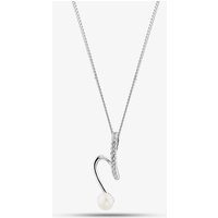 The Jewel Hut Enjoy 40% Discount on Sterling Silver Pearl Twist Pendant Necklace PNW70227FW