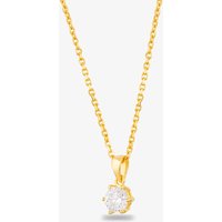 Starbright Gold 6mm Six Claw Cubic Zirconia Pendant E2177P-6M 3A GP