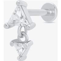 Scream Pretty Silver Rhodium Plated Cubic Zirconia Diamond Drop Single Stud Earrings SPS-35