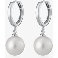 Scream Pretty Silver Rhodium Plated Pearl Drop Hoop Earrings SPEDSS42