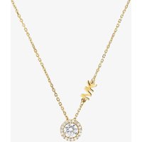 Michael Kors Gold Plated Round Cubic Zirconia MK Necklace MKC1208AN710