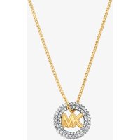 Michael Kors Gold Tone Cubic Zirconia Logo Necklace MKJ8546931