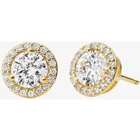 Michael Kors Gold Plated Round Crystal Halo Stud Earrings MKC1035AN710