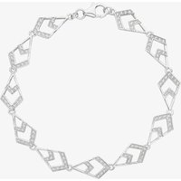 Lucy Quartermaine Silver Art Deco White Topaz Tie Bracelet ADB3