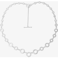 Lucy Quartermaine Silver Art Deco White Topaz Halo T Bar Necklace ADP8