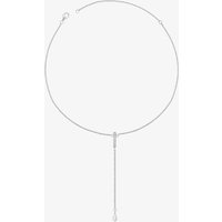 Lucy Quartermaine Silver Skinny Drip White Topaz Long Pendant Necklace SDP2