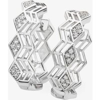 Lucy Quartermaine Silver Art Deco White Topaz Triangle Hoop Earrings ADER7