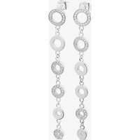 Lucy Quartermaine Silver Art Deco White Topaz Halo Dropper Earrings ADER8