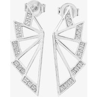 Lucy Quartermaine Silver Art Deco White Topaz Angel Wing Stud Earrings ADS5