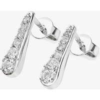 Lucy Quartermaine Silver Skinny Drip White Topaz Stud Earrings SDS1