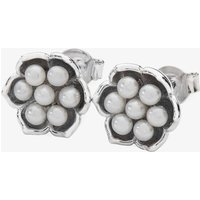Lucy Quartermaine Silver Royal Pearl Freshwater Pearl Flower Stud Earrings RS1