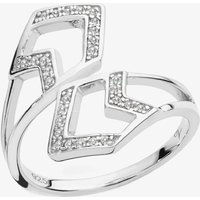 Lucy Quartermaine Silver Art Deco White Topaz Tie Ring ADR5M N