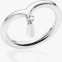 Lucy Quartermaine Silver Topaz Cross Over Skinny Drop Ring MR1 G