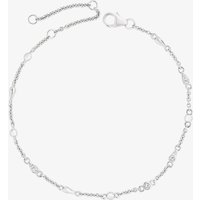Lucy Quartermaine Silver Skinny Drip White Topaz Anklet SDA1