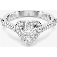 Swarovski Una Angelic Rhodium Plated Heart Crystal Ring 5744045 58