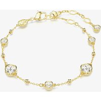 Swarovski Imber Gold Tone Plated Round Cut Crystal Chain Bracelet 5680094