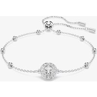 Swarovski Una Rhodium Plated Round White Crystal Bead Toggle Bracelet 5733196