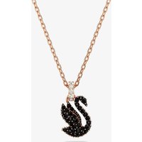 Swarovski Rose Gold Plated Black Swan Pendant Necklace 5678046
