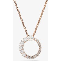 Swarovski Matrix Rose Gold Tone Plated Crystal Pearl Circle Necklace 5692265
