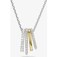 Swarovski Hyperbola Gold and Rhodium Plated Mini Hoop Pendant Necklace 5696626